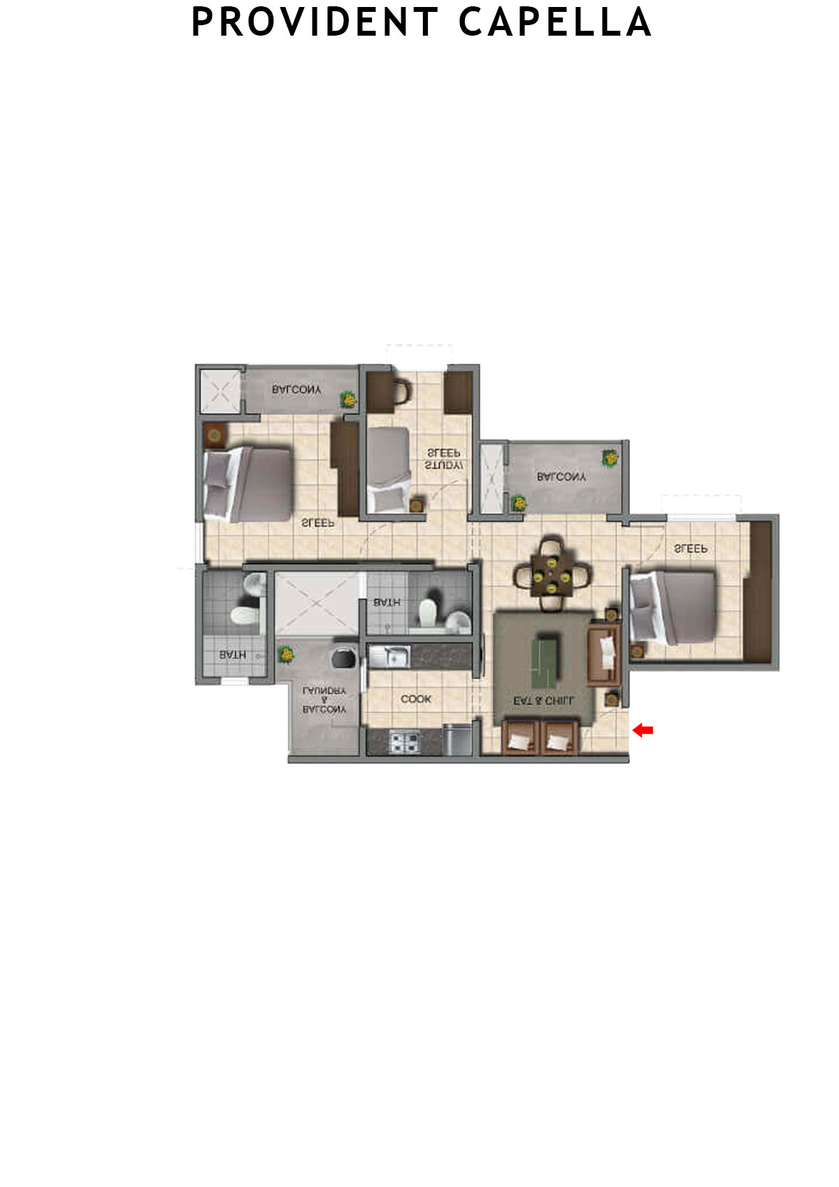 Provident Capella Tower T5 Unit 3 Floor Plan