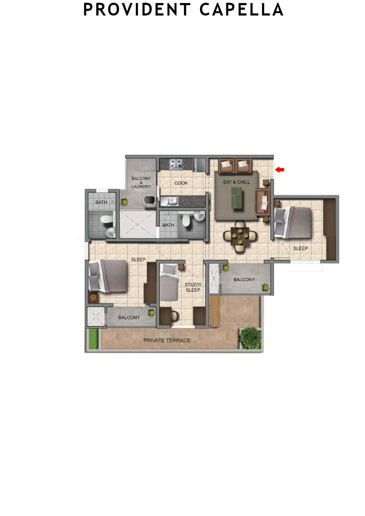 Provident Capella Tower T5 Unit 4 Floor Plan