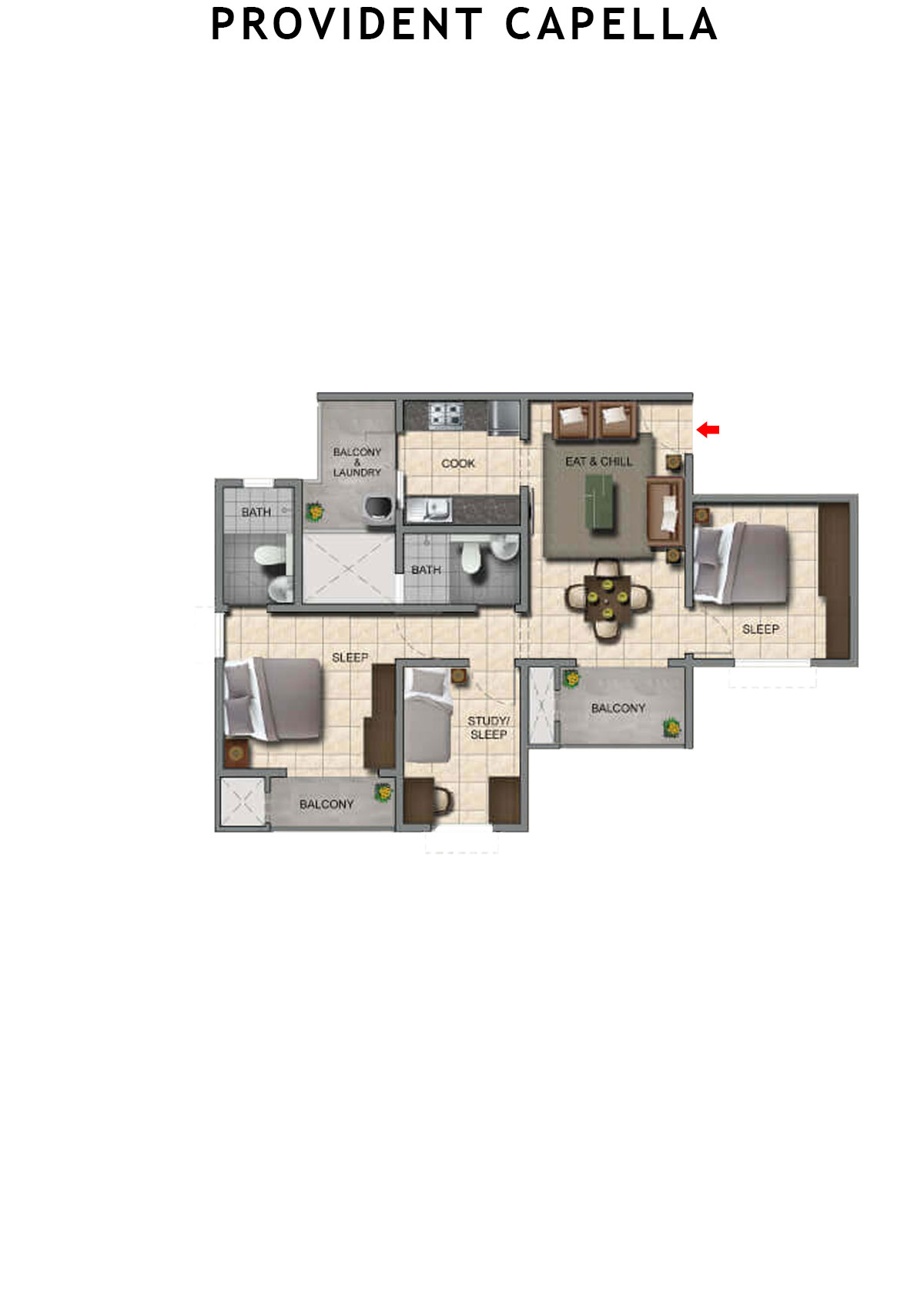 Provident Capella Tower T5 Unit 4 Floor Plan