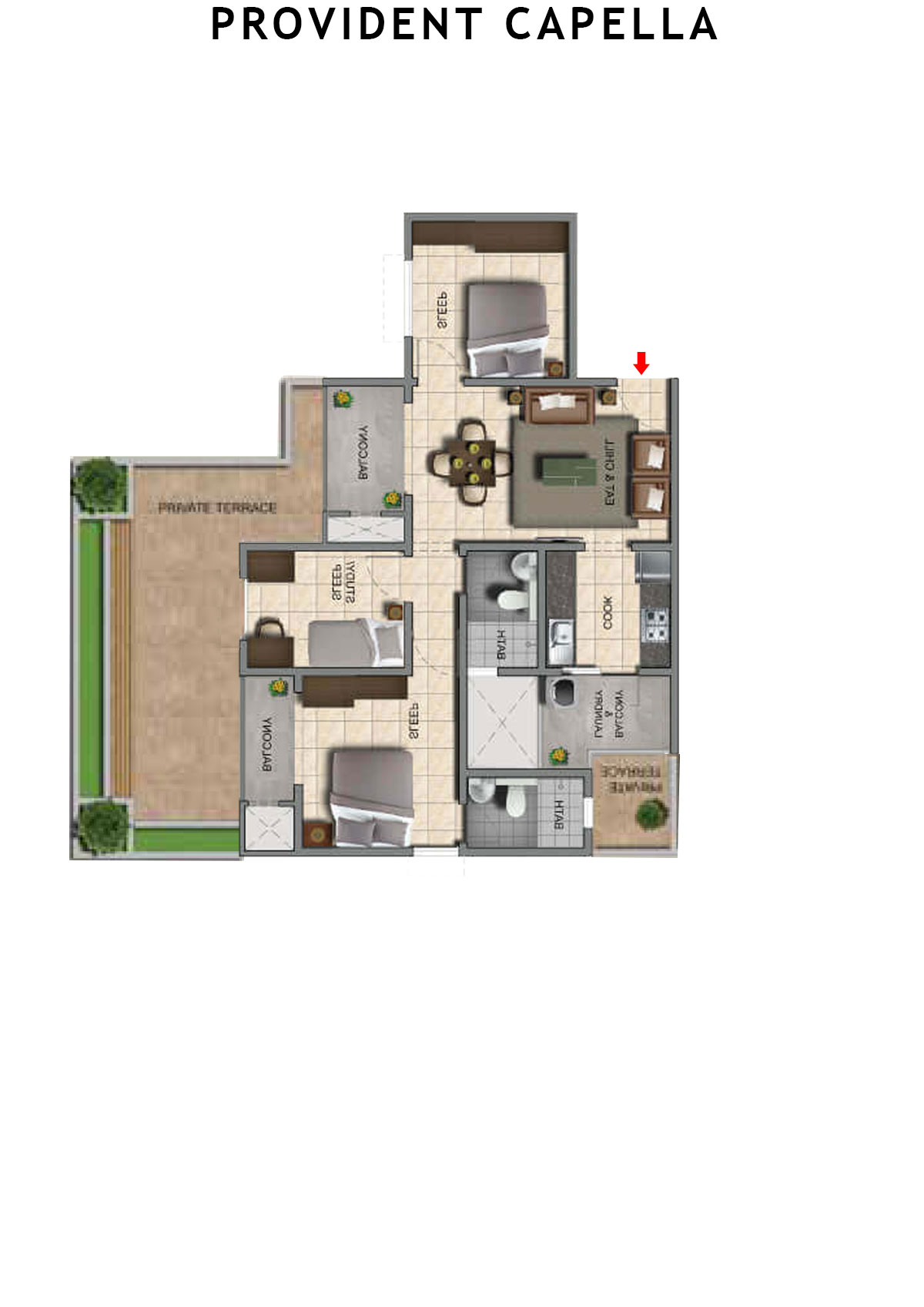 Provident Capella Tower T5 Unit 5 Floor Plan