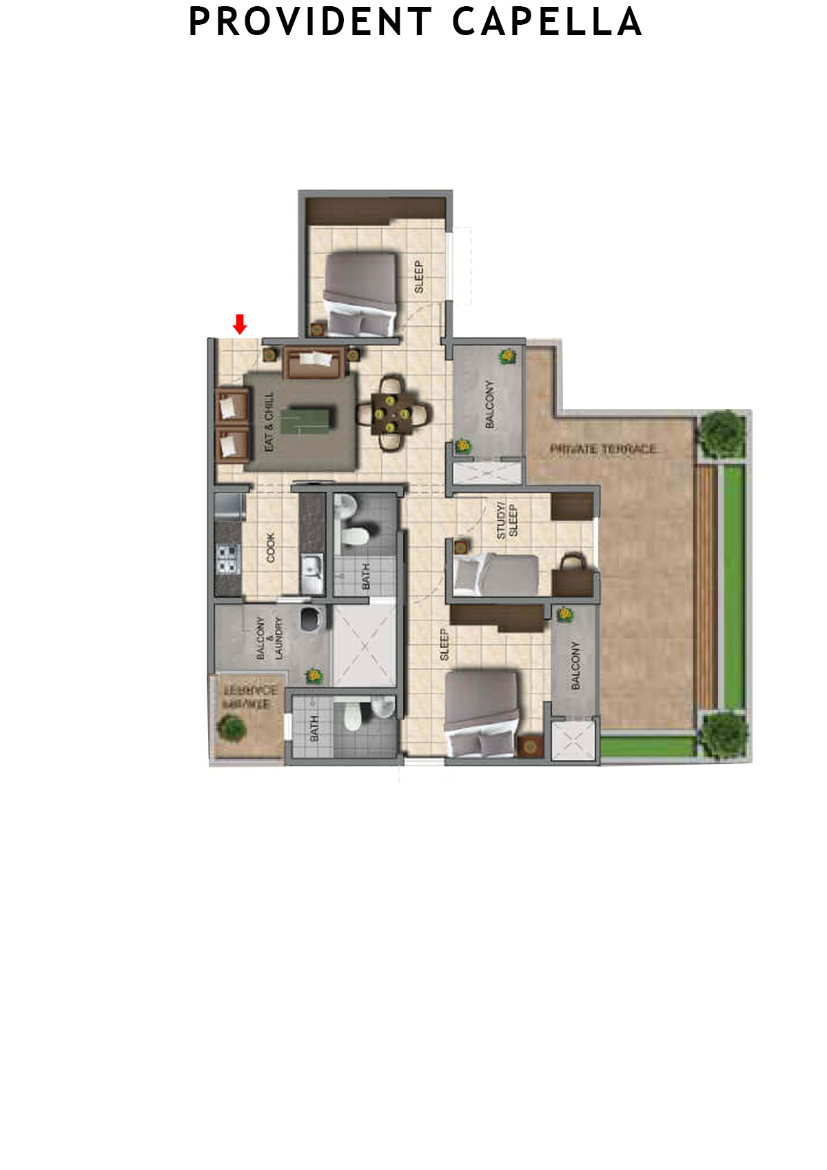 Provident Capella Tower T5 Unit 6 Floor Plan