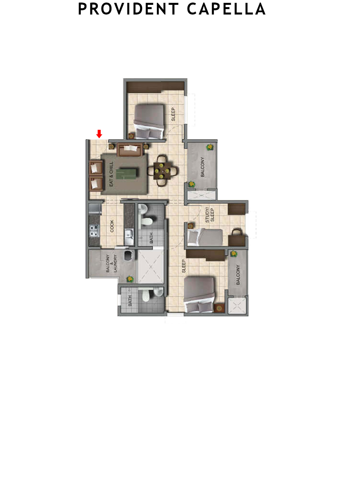 Provident Capella Tower T5 Unit 6 Floor Plan
