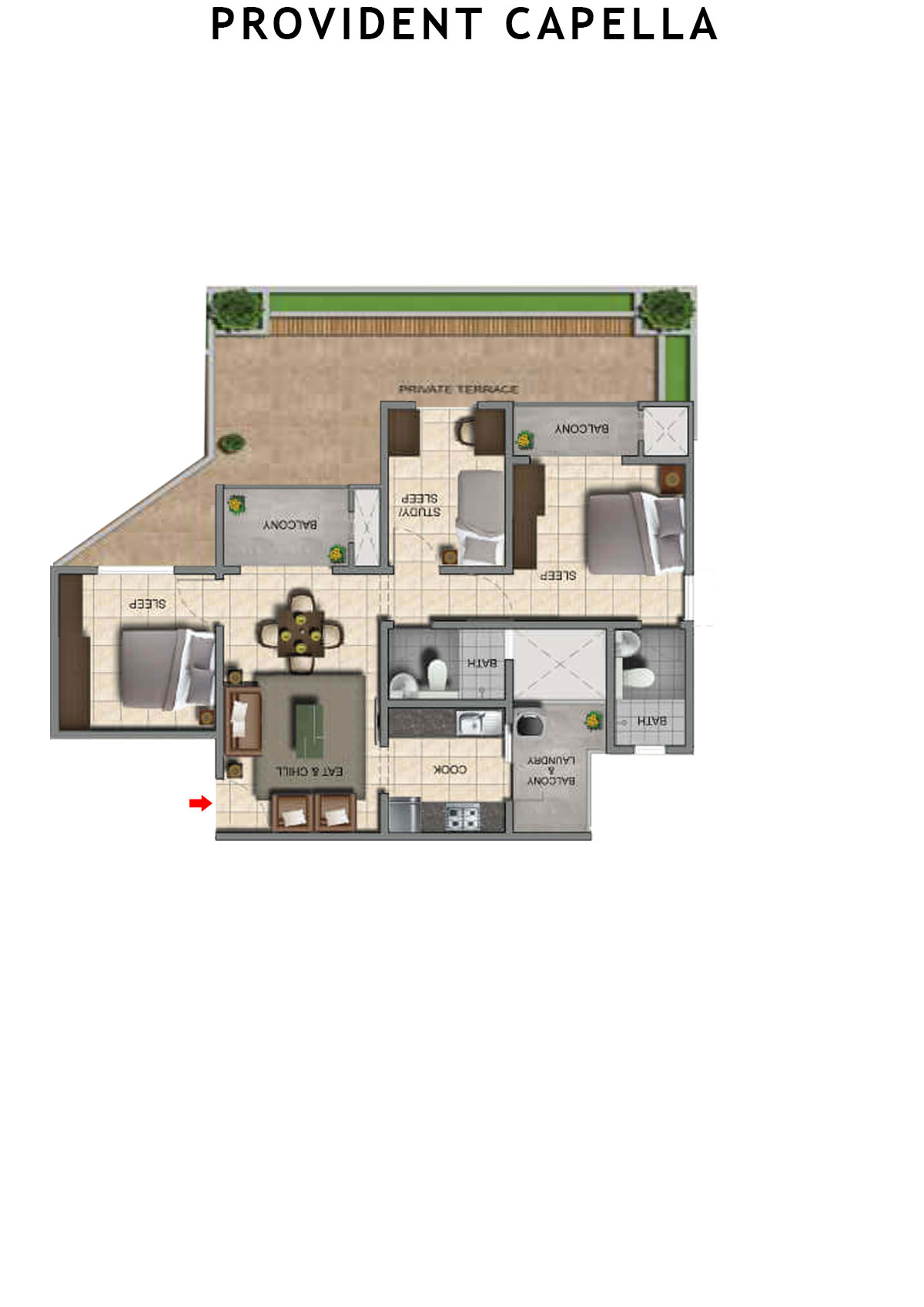 Provident Capella Tower T5 Unit 8 Floor Plan