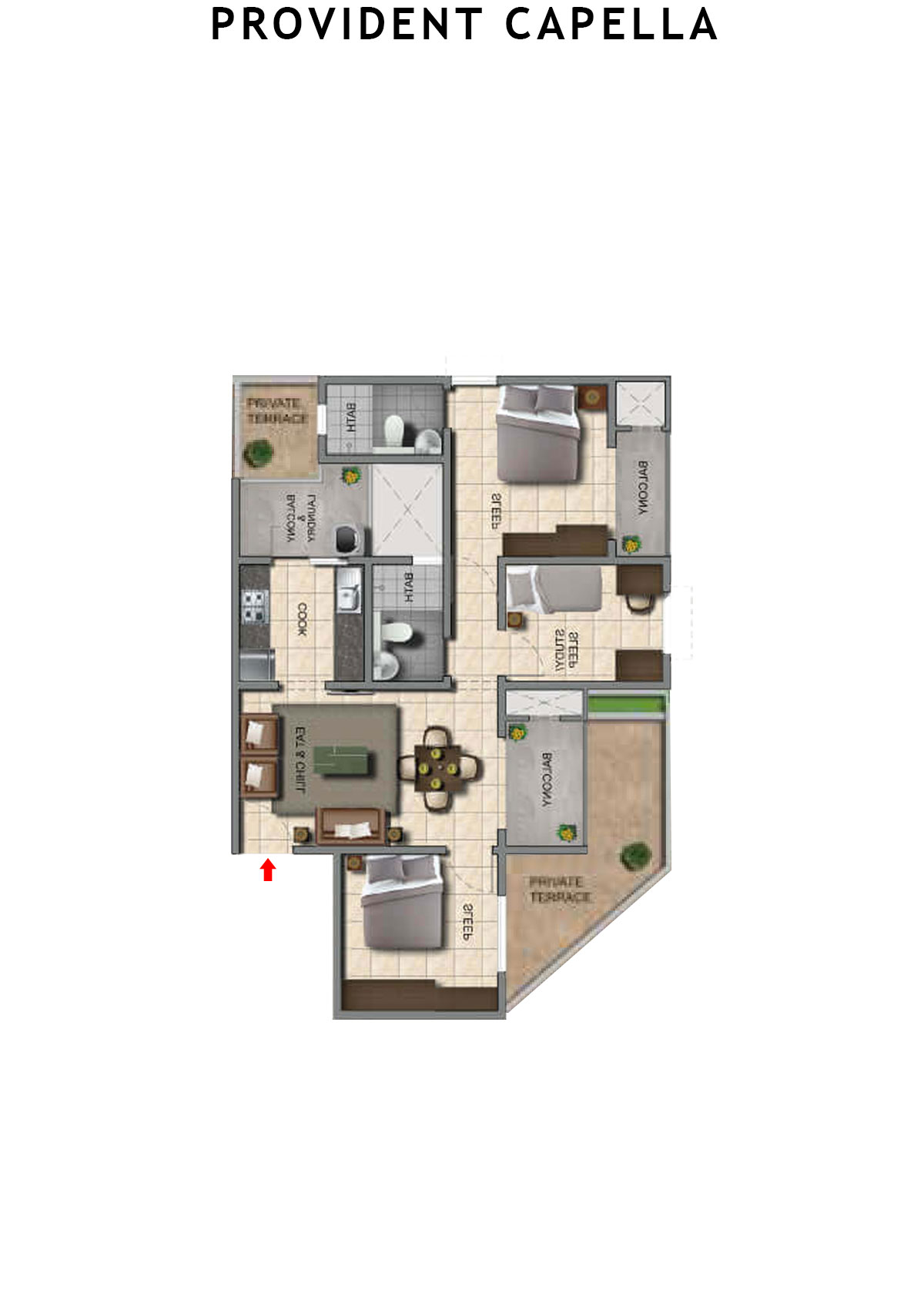 Provident Capella Tower T6 Unit 1 Floor Plan