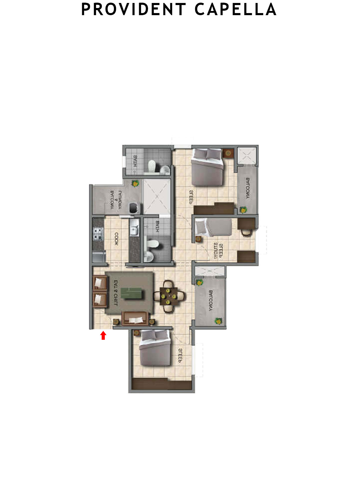 Provident Capella Tower T6 Unit 1 Floor Plan