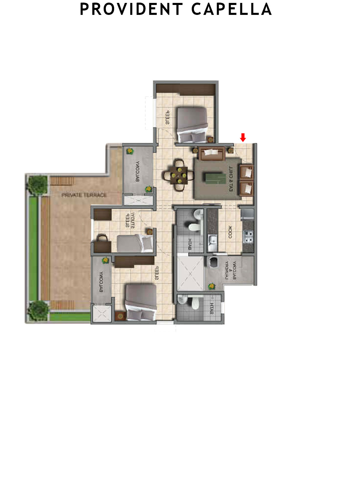 Provident Capella Tower T6 Unit 5 Floor Plan