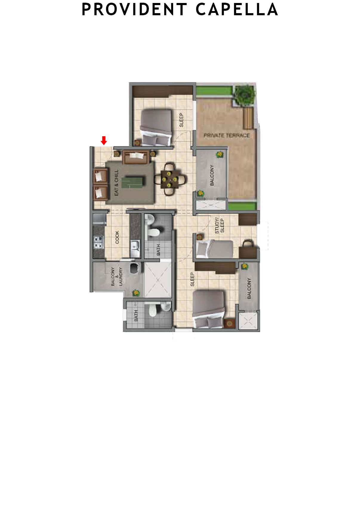 Provident Capella Tower T6 Unit 6 Floor Plan
