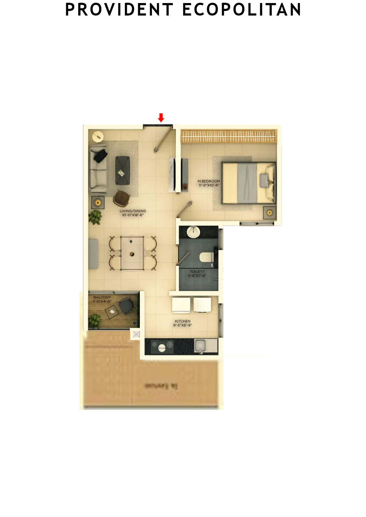 Provident Ecopolitan Block C Wing 5 Unit 5 Floor Plan