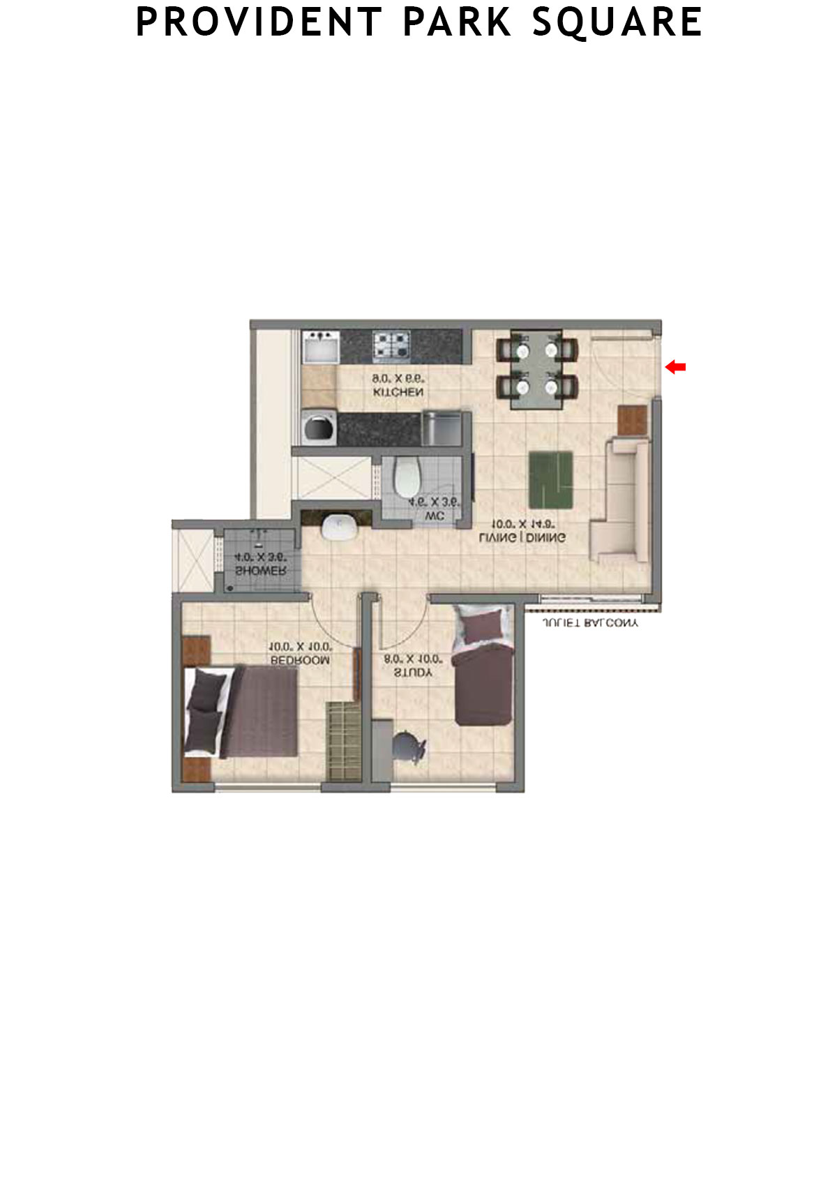 Provident Park Square Tower 1B Unit 2 Floor Plan