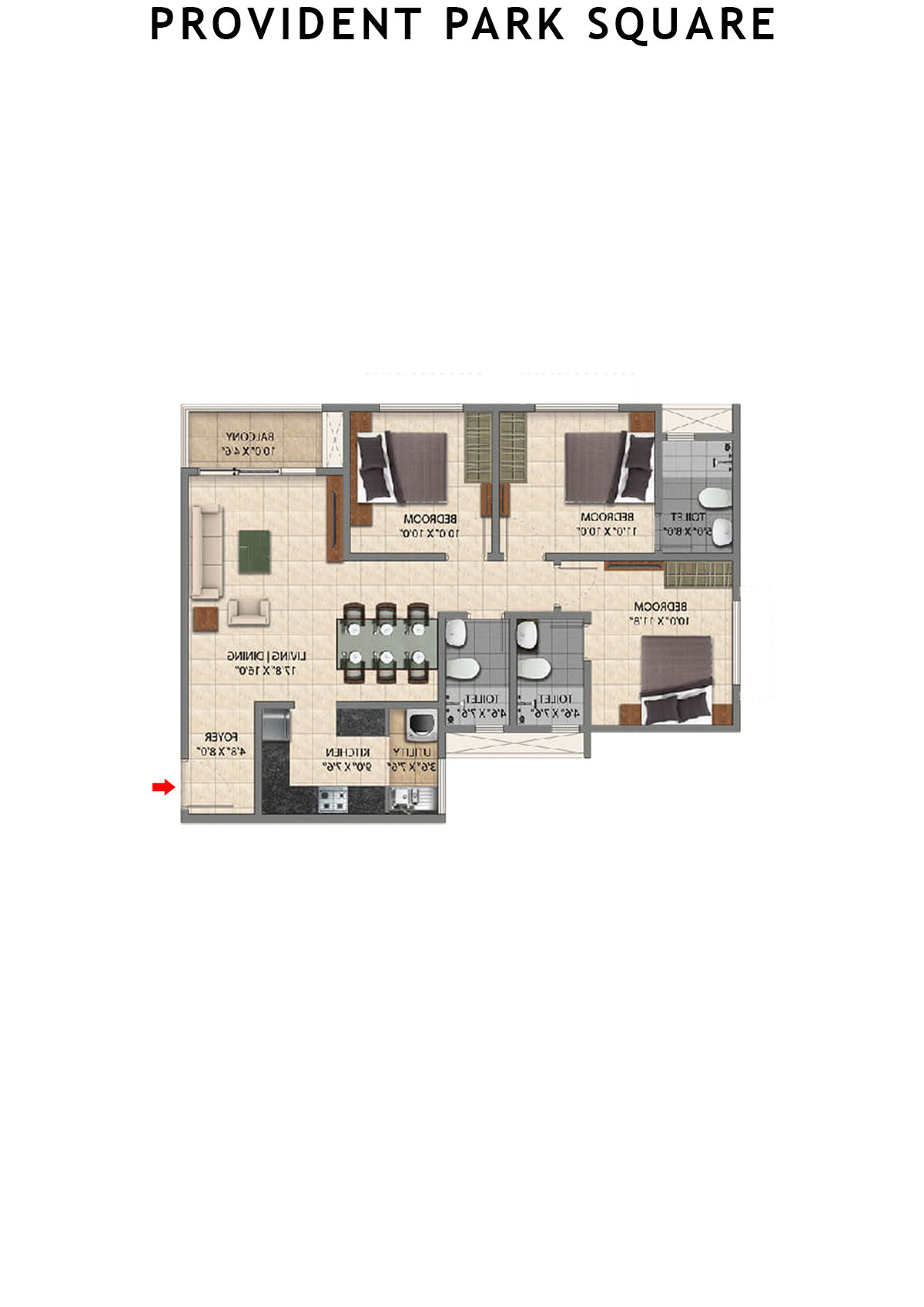 Provident Park Square Tower 2C Unit 5 Floor Plan