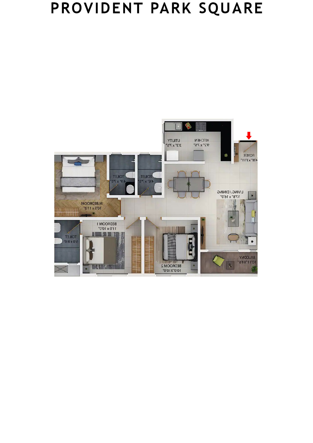 Provident Park Square Tower 2C Unit 6 Floor Plan