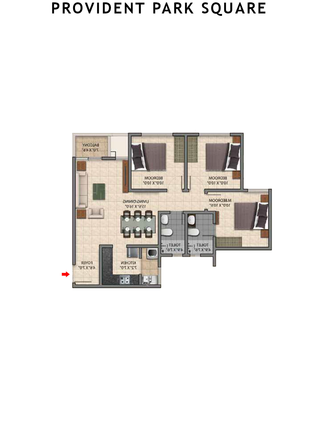 Provident Park Square Tower 2C Unit 8 Floor Plan