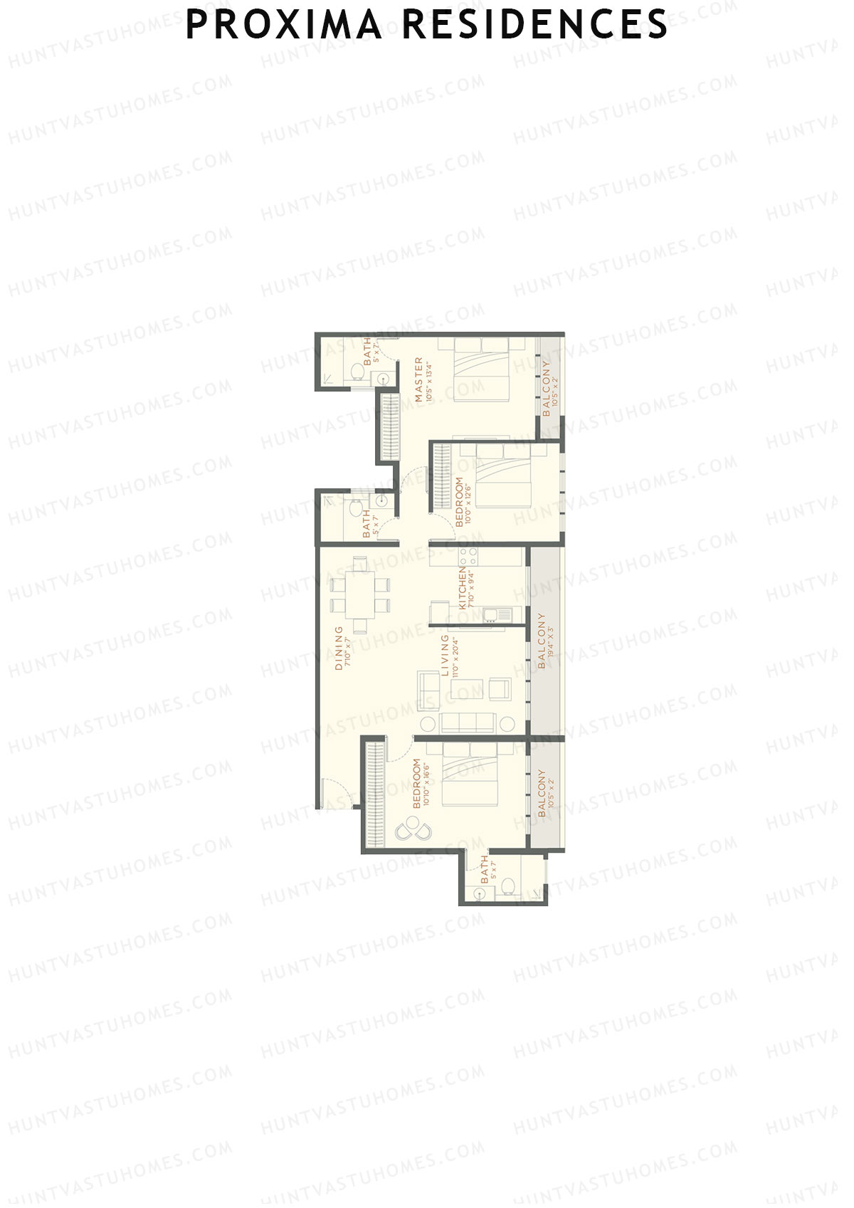 Proxima Residences Wing A Unit 2 Floor Plan