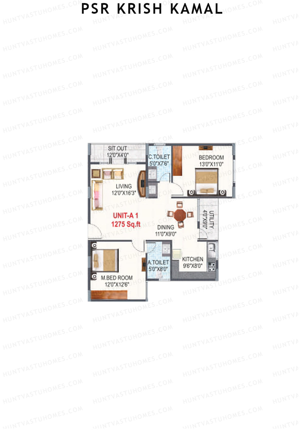 PSR Krish Kamal Block A Unit 1 Floor Plan