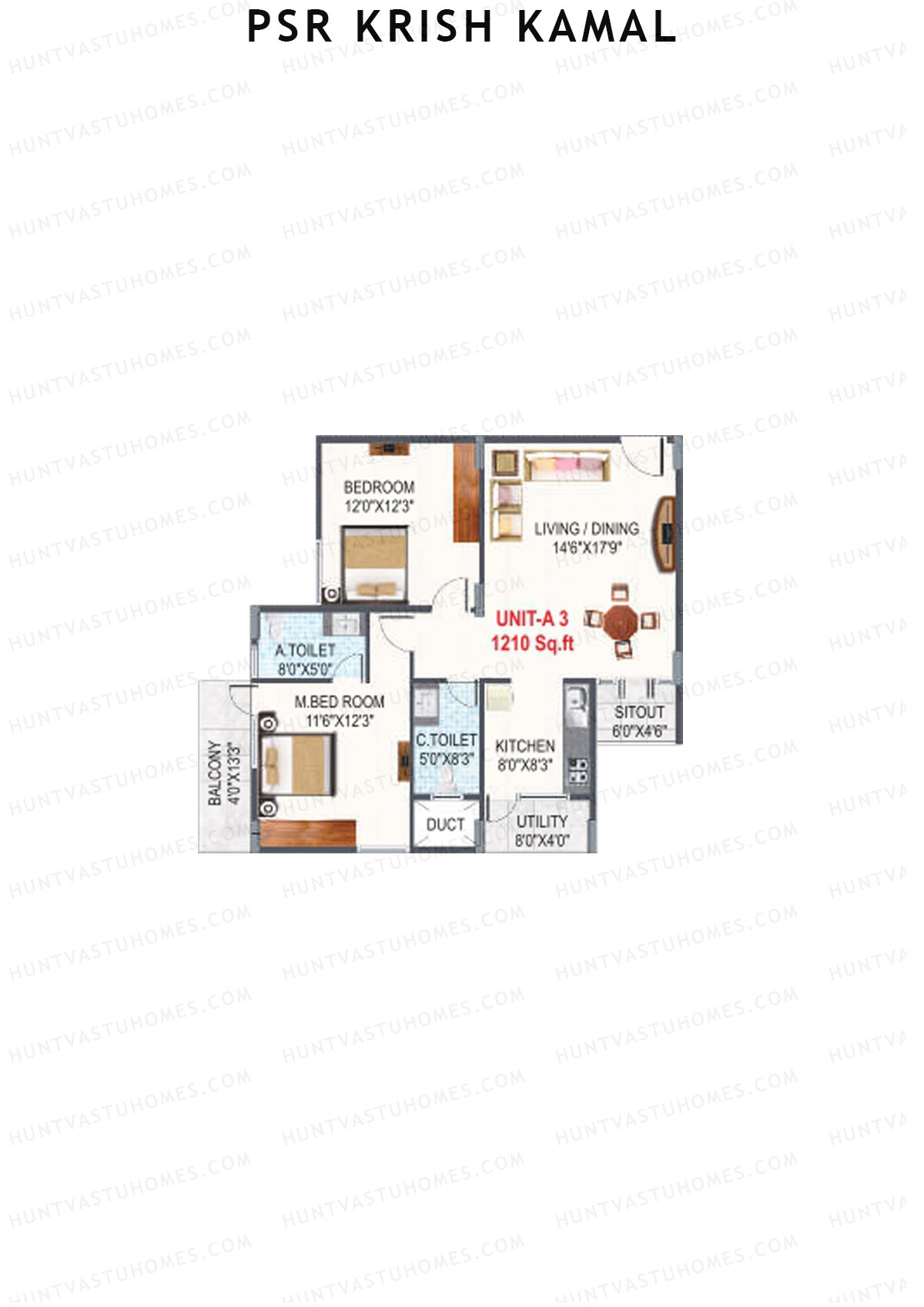 PSR Krish Kamal Block A Unit 3 Floor Plan