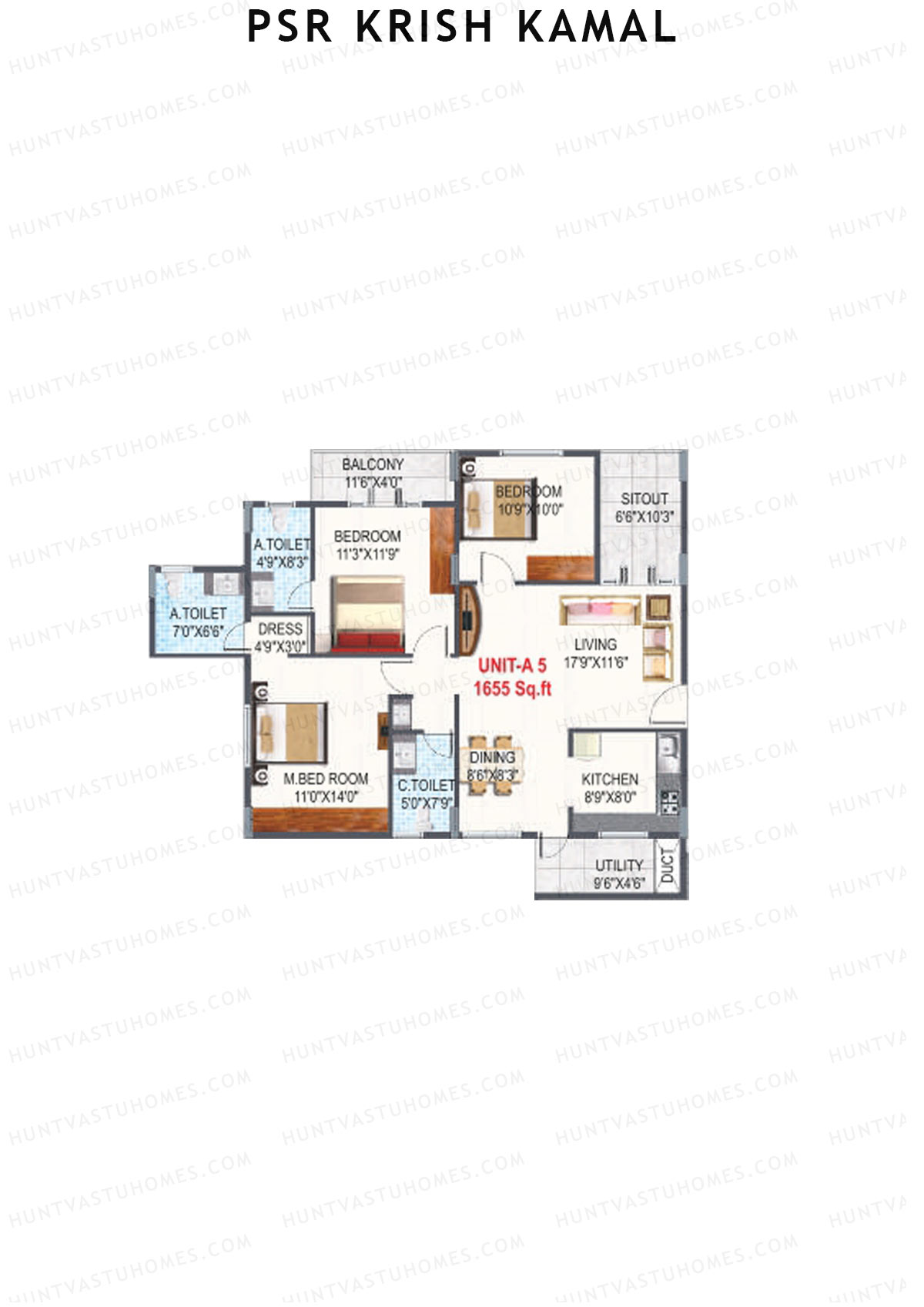 PSR Krish Kamal Block A Unit 5 Floor Plan