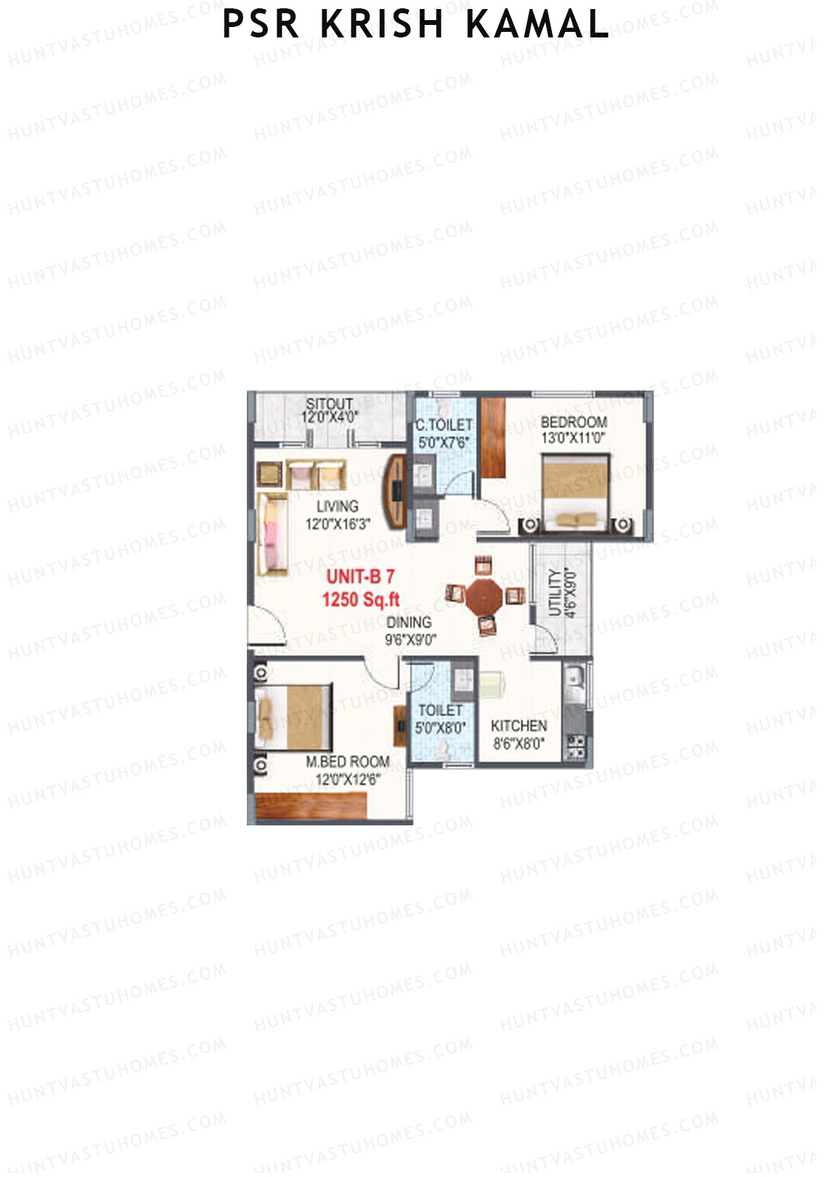 PSR Krish Kamal Block B Unit 7 Floor Plan