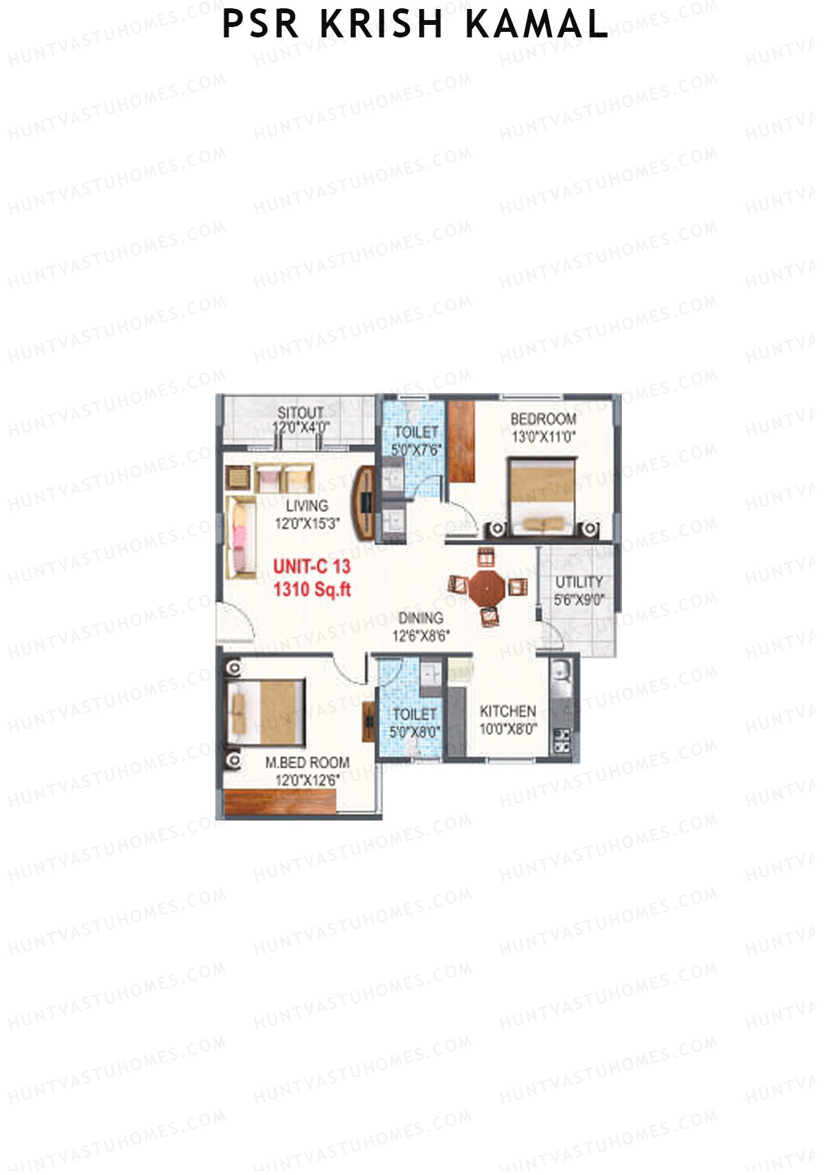 PSR Krish Kamal Block C Unit 13 Floor Plan