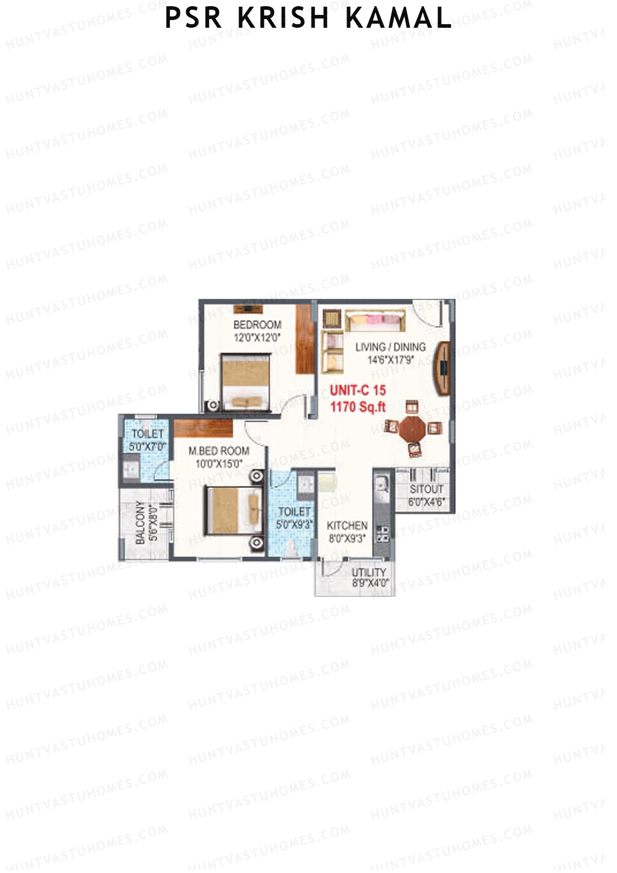 PSR Krish Kamal Block C Unit 15 Floor Plan