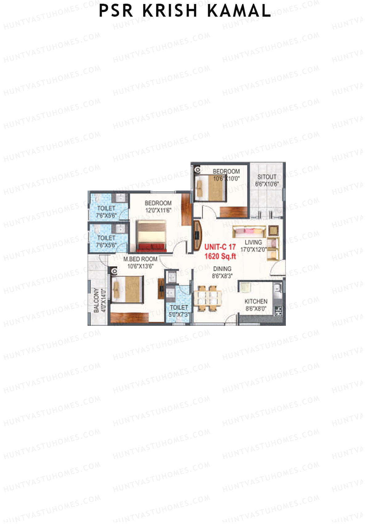 PSR Krish Kamal Block C Unit 17 Floor Plan