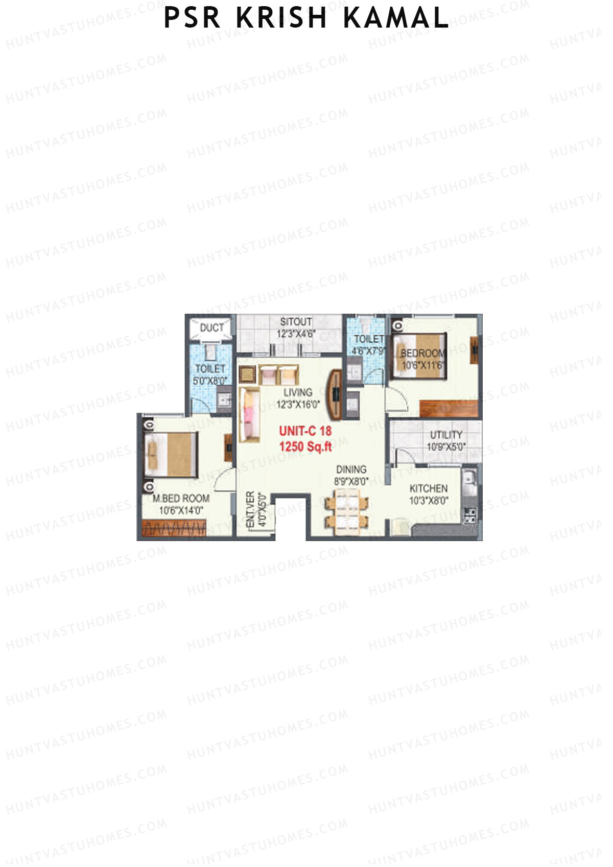 PSR Krish Kamal Block C Unit 18 Floor Plan