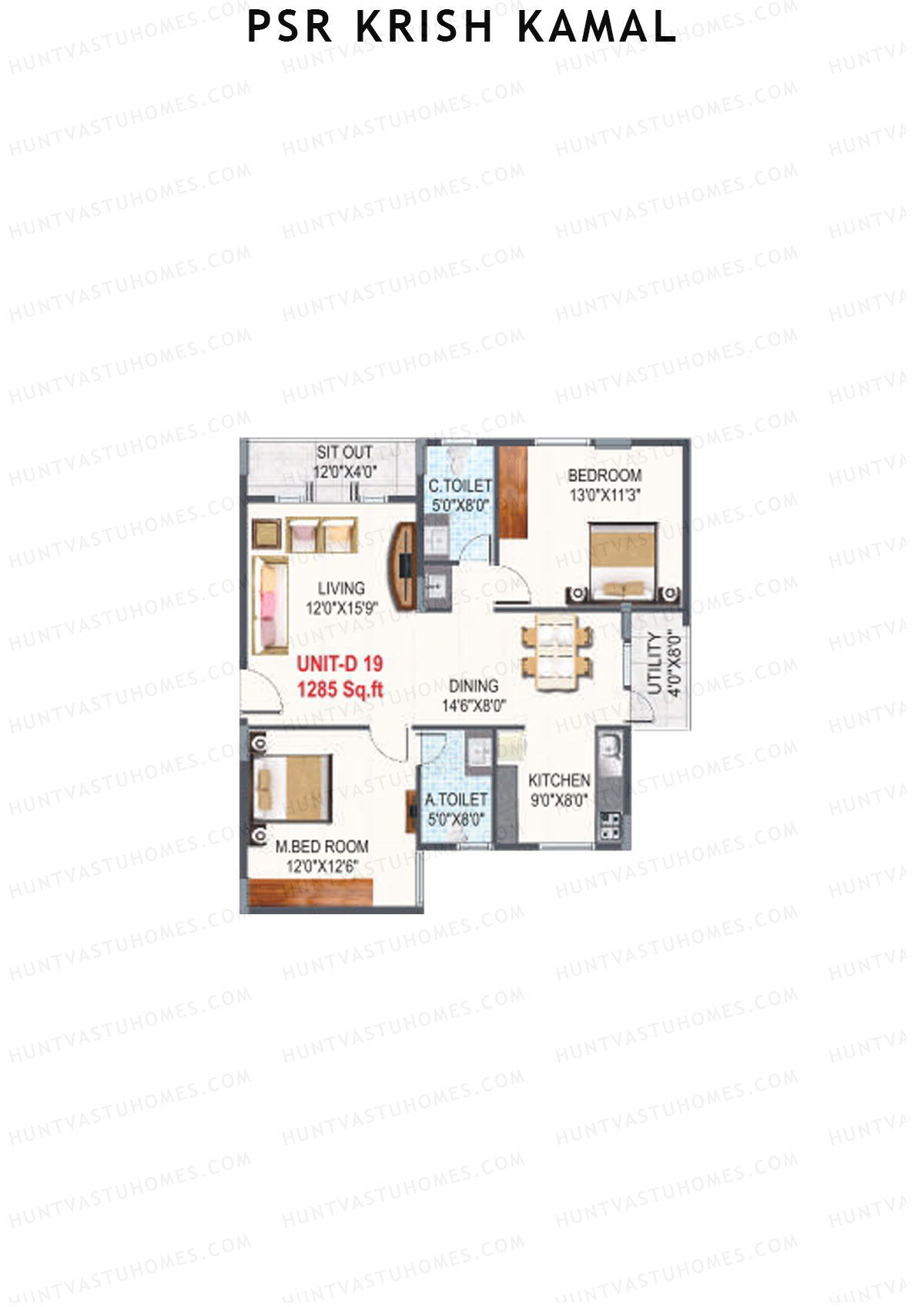 PSR Krish Kamal Block D Unit 19 Floor Plan