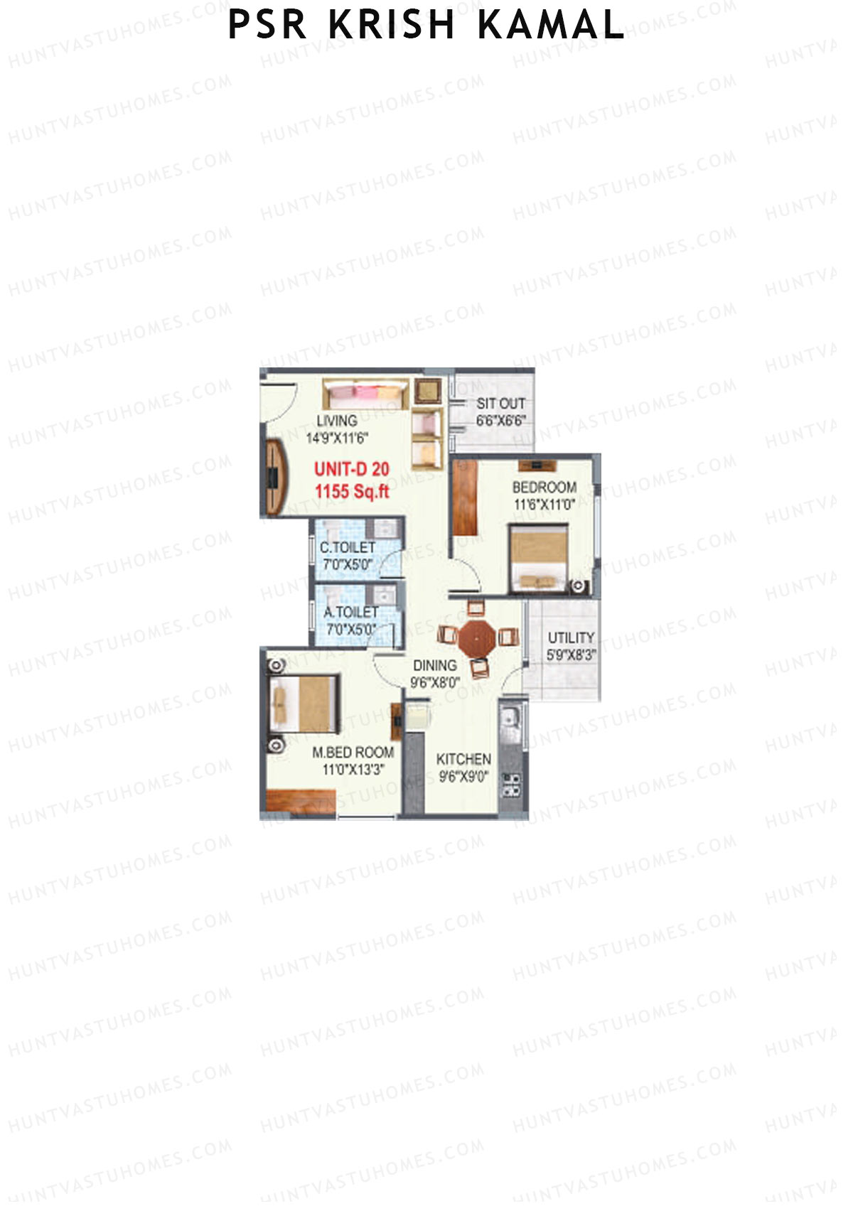 PSR Krish Kamal Block D Unit 20 Floor Plan