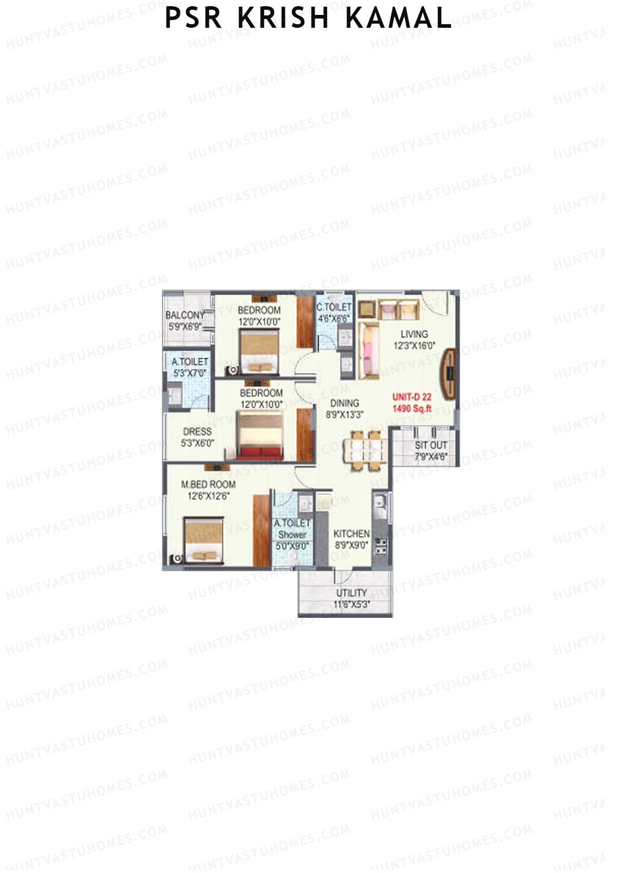 PSR Krish Kamal Block D Unit 22 Floor Plan