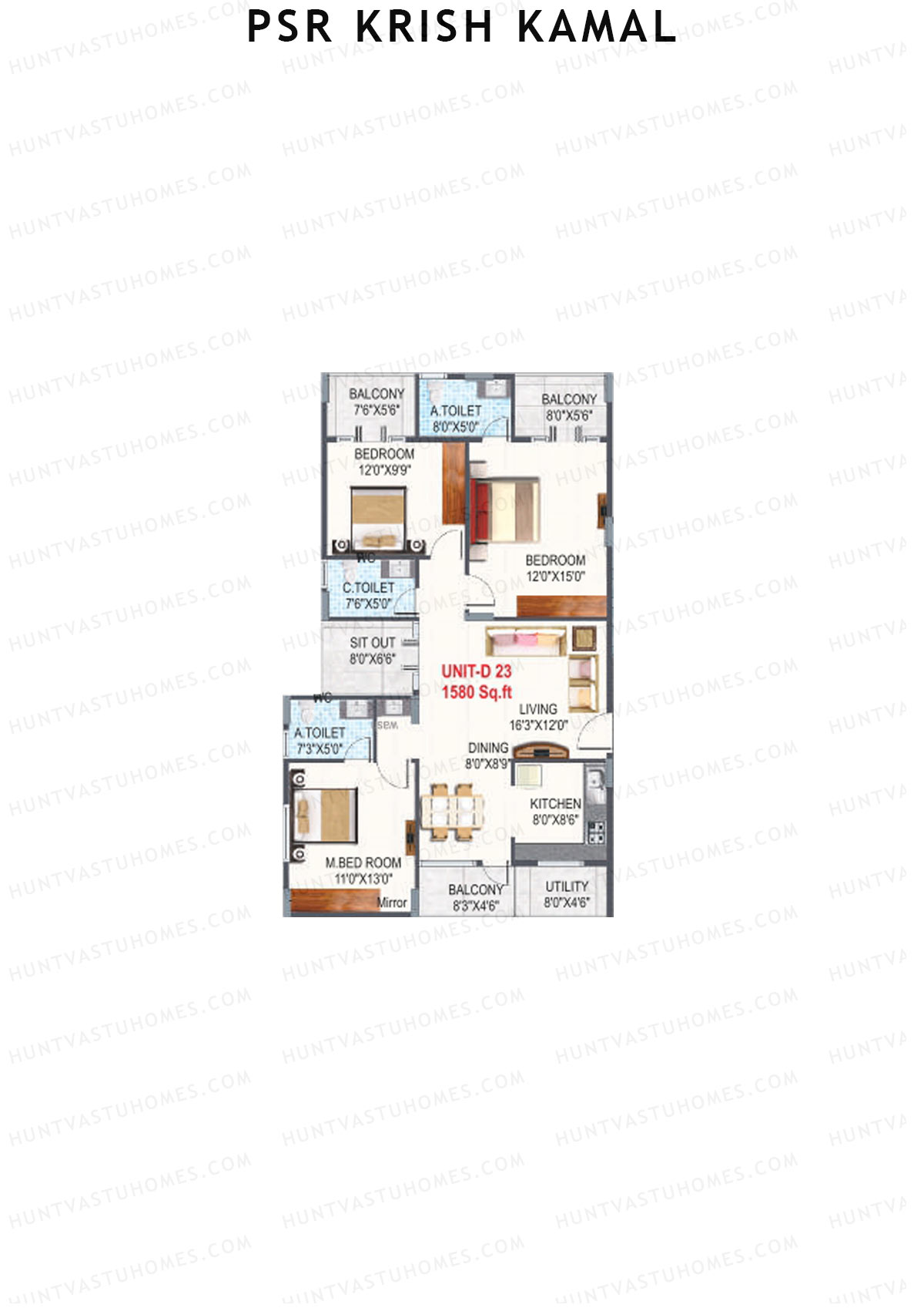 PSR Krish Kamal Block D Unit 23 Floor Plan