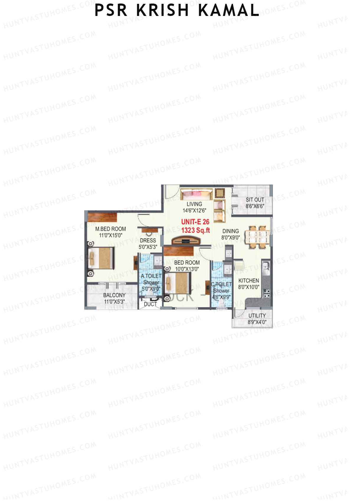PSR Krish Kamal Block E Unit 26 Floor Plan