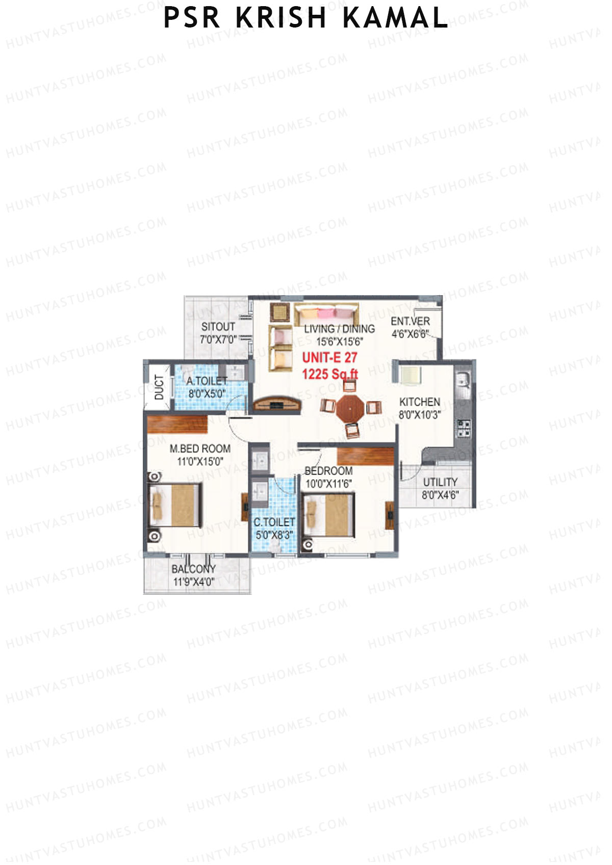 PSR Krish Kamal Block E Unit 27 Floor Plan