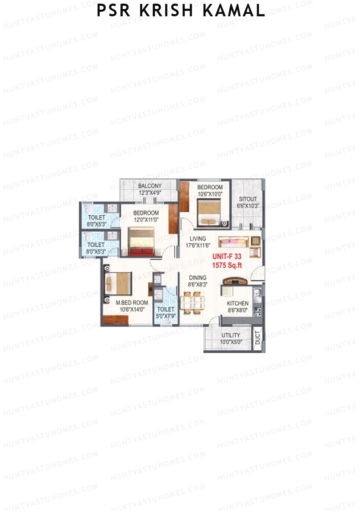 PSR Krish Kamal Block F Unit 33 Floor Plan