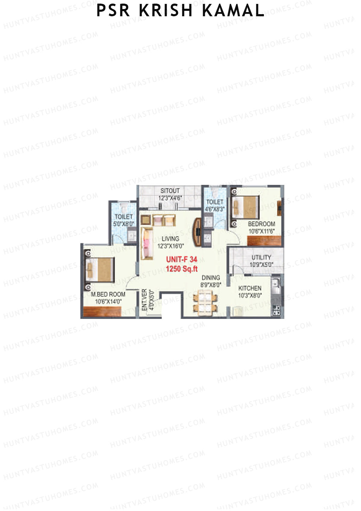 PSR Krish Kamal Block F Unit 34 Floor Plan