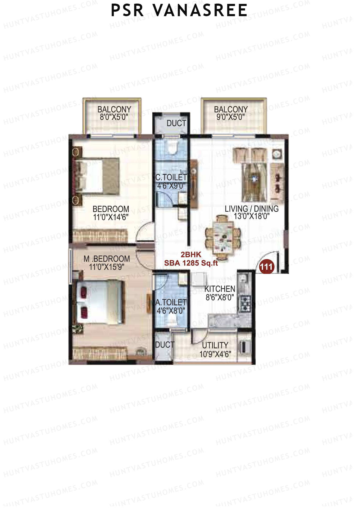 PSR Vanasree Tower I Unit 11 Floor Plan