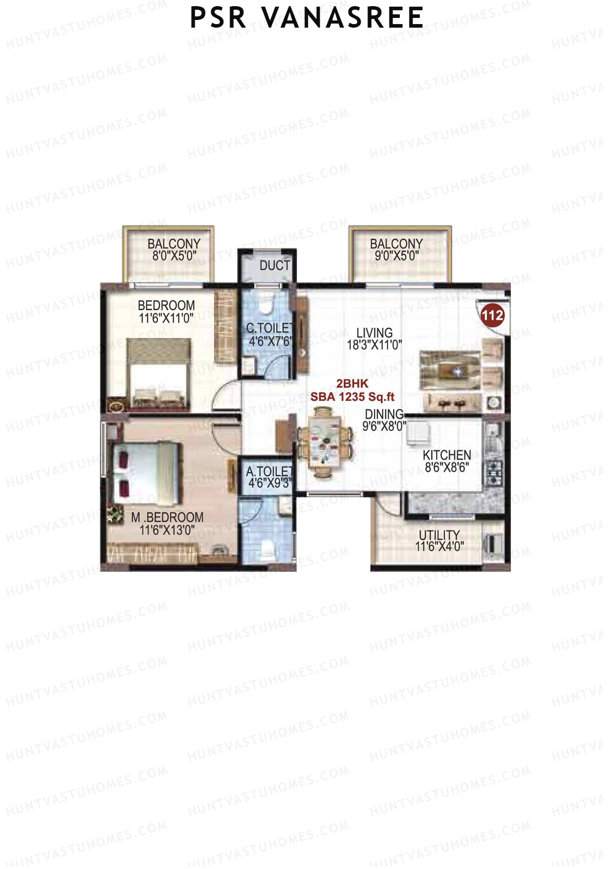 PSR Vanasree Tower I Unit 12 Floor Plan