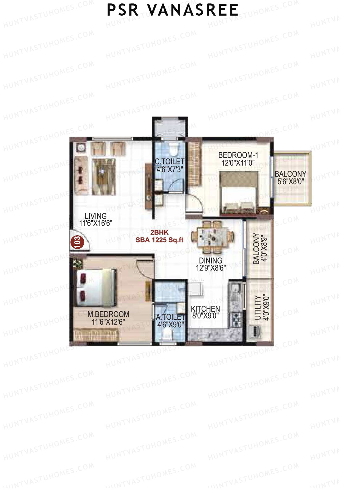 PSR Vanasree Tower I Unit 3 Floor Plan