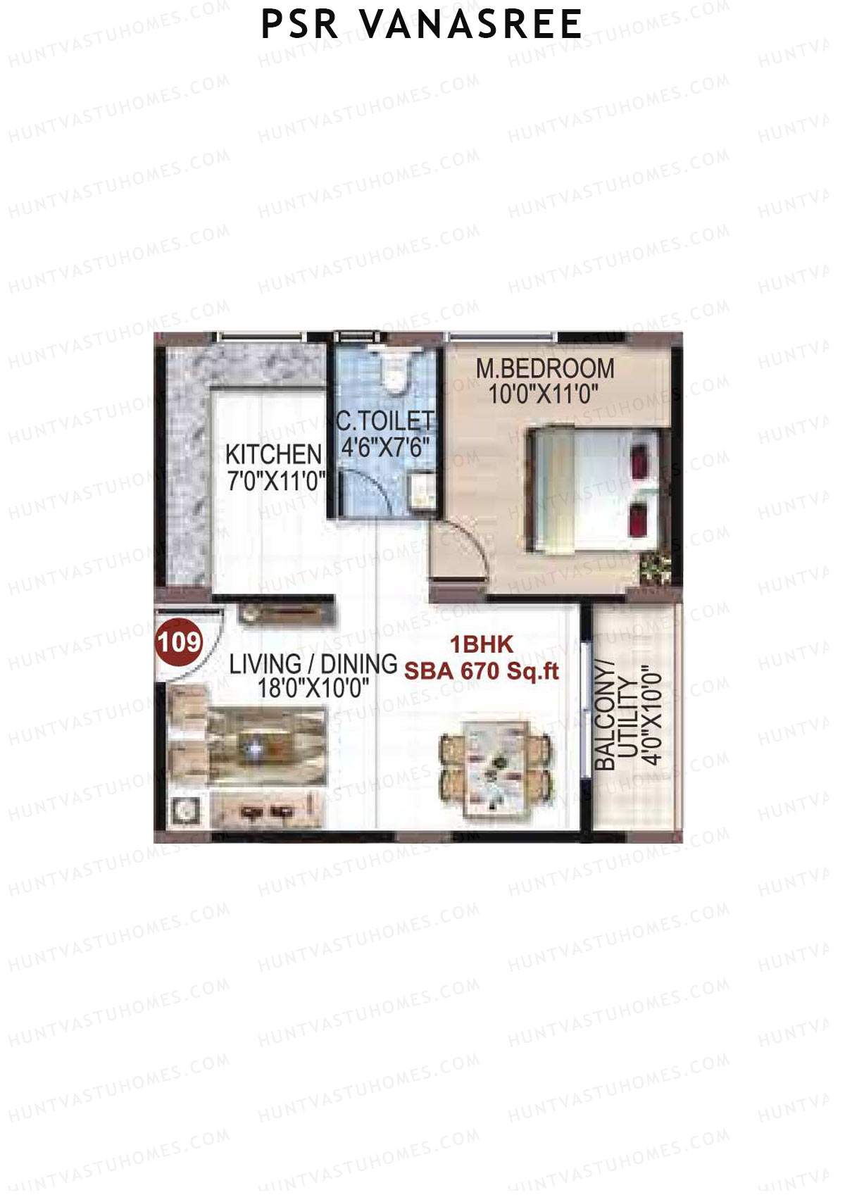PSR Vanasree Tower I Unit 9 Floor Plan