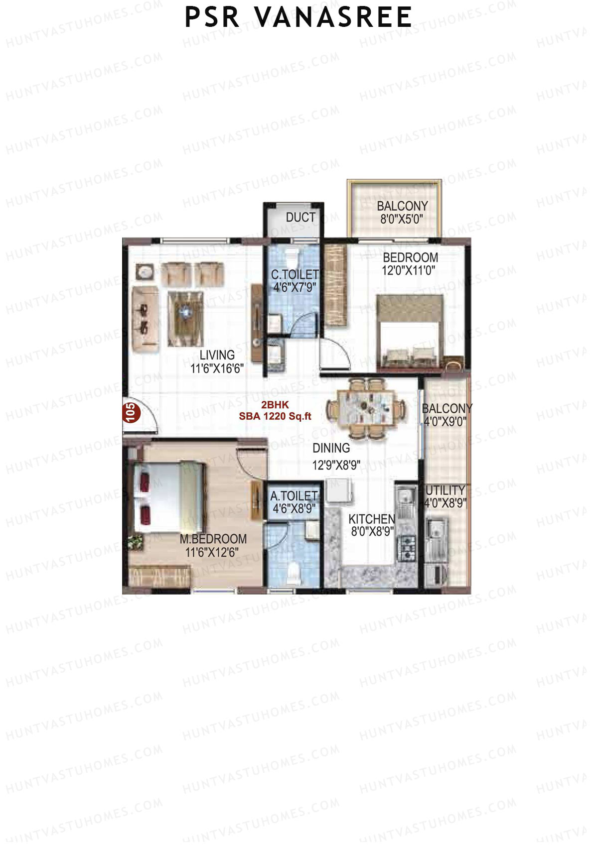 PSR Vanasree Tower II Unit 5 Floor Plan