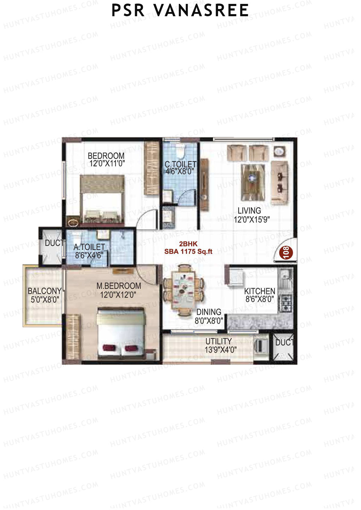PSR Vanasree Tower II Unit 8 Floor Plan