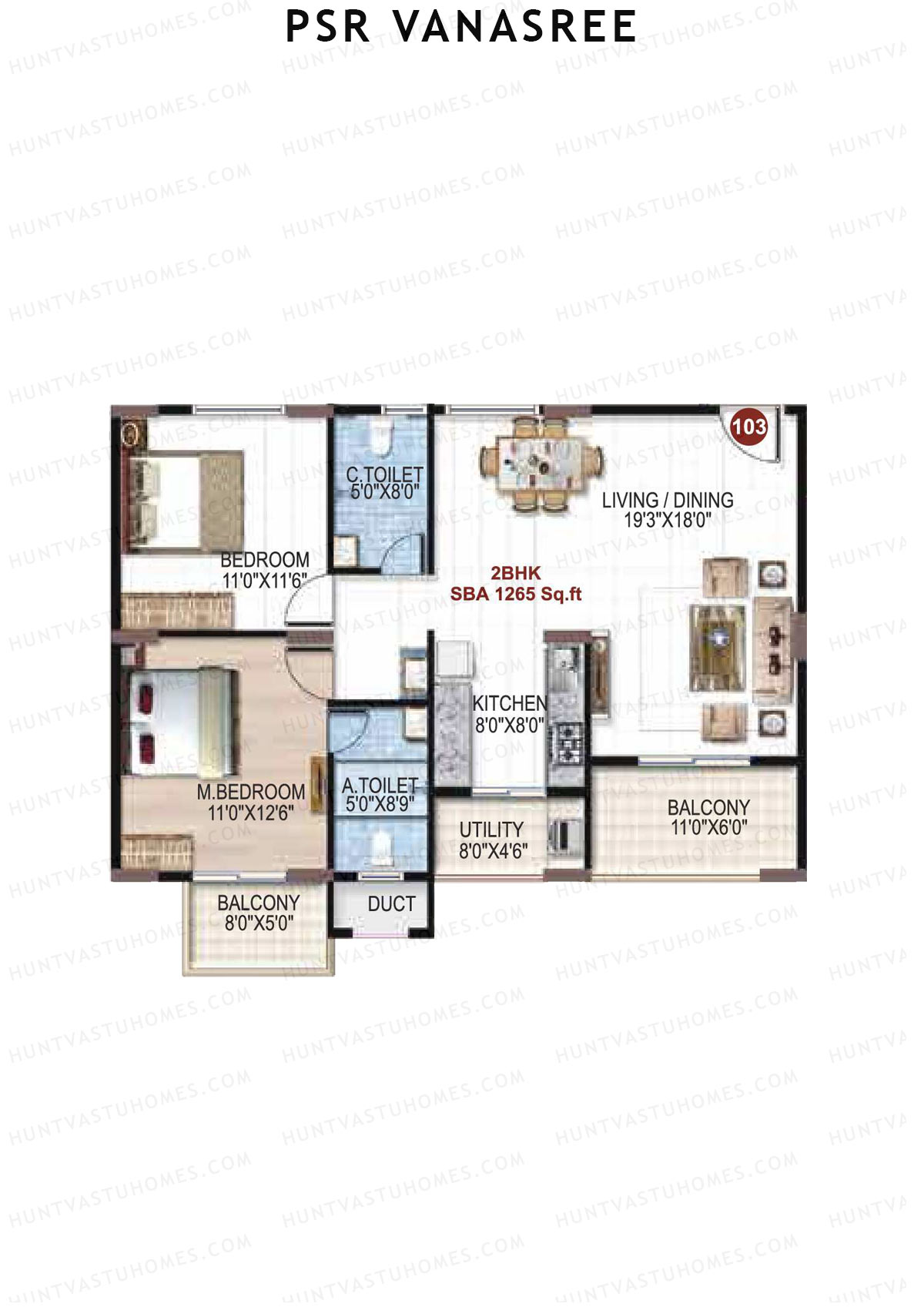 PSR Vanasree Tower III Unit 3 Floor Plan