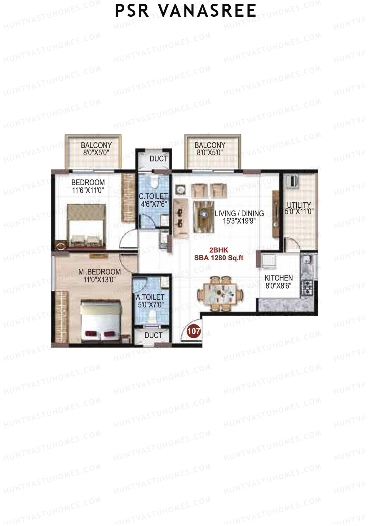 PSR Vanasree Tower III Unit 7 Floor Plan