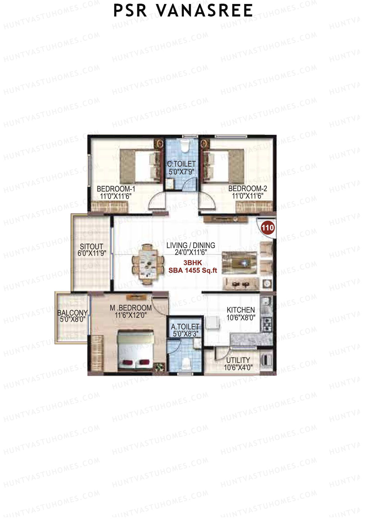 PSR Vanasree Tower IV Unit 10 Floor Plan
