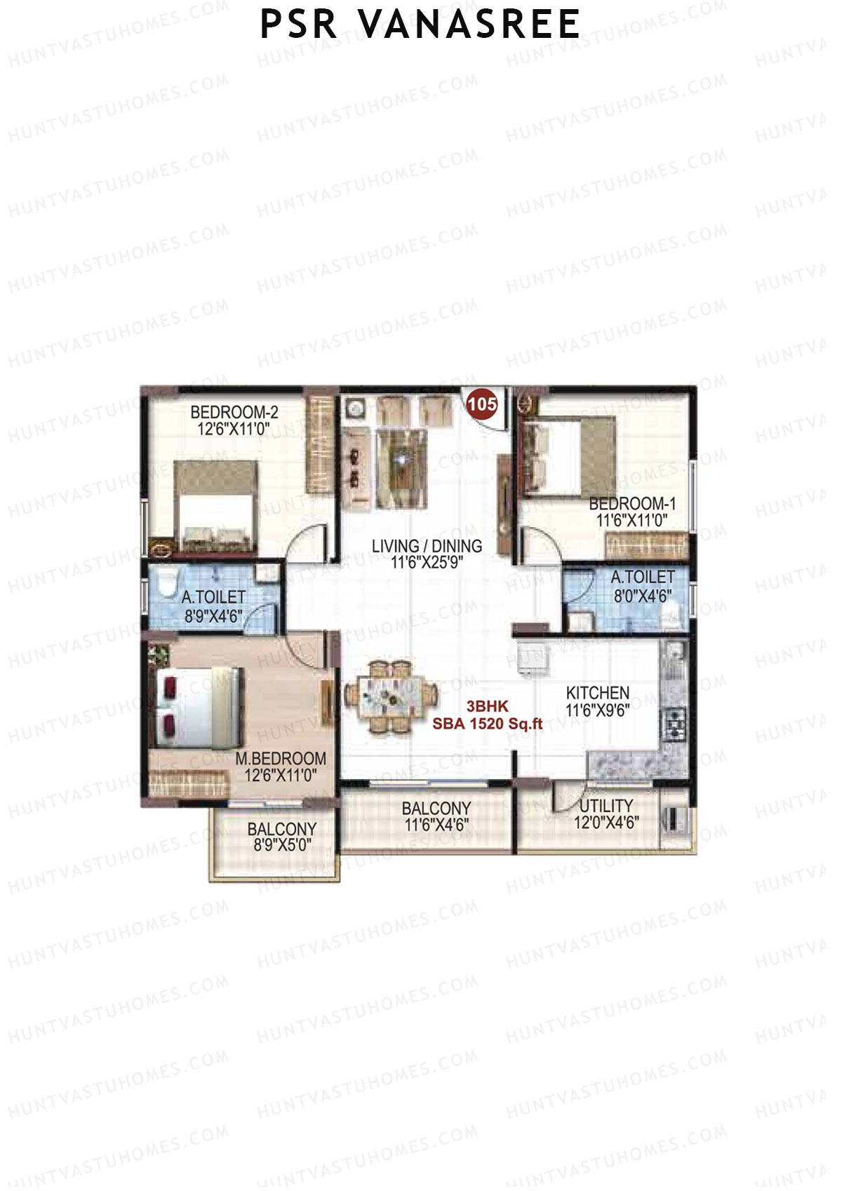 PSR Vanasree Tower IV Unit 5 Floor Plan