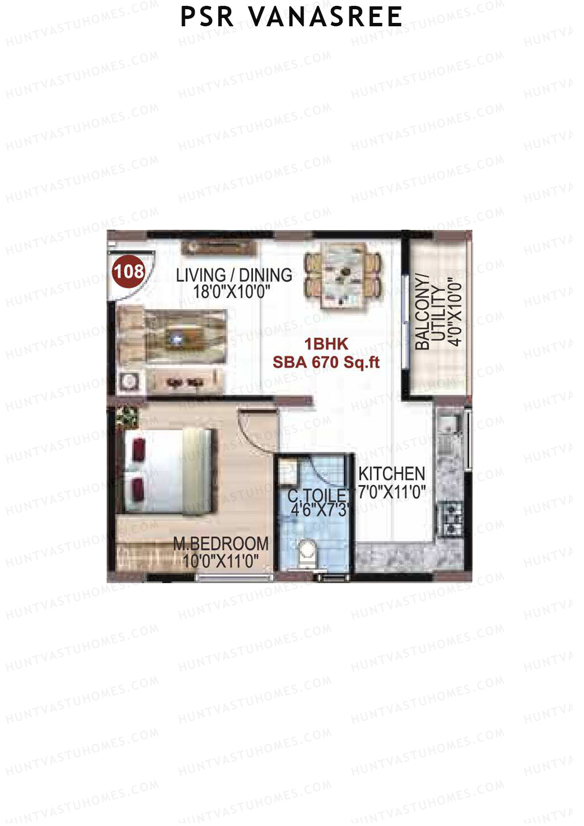 PSR Vanasree Tower IV Unit 8 Floor Plan