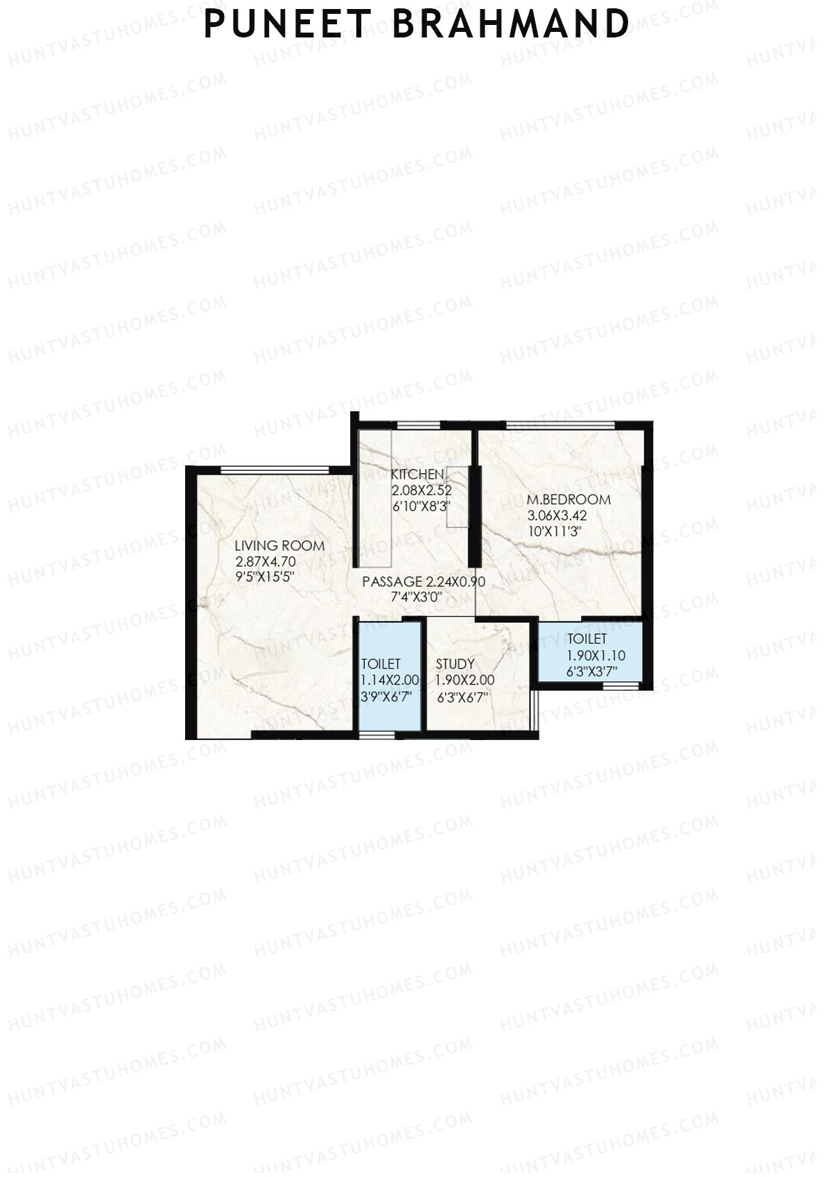 Puneet Brahmand Tower 1 Unit 1 Floor Plan