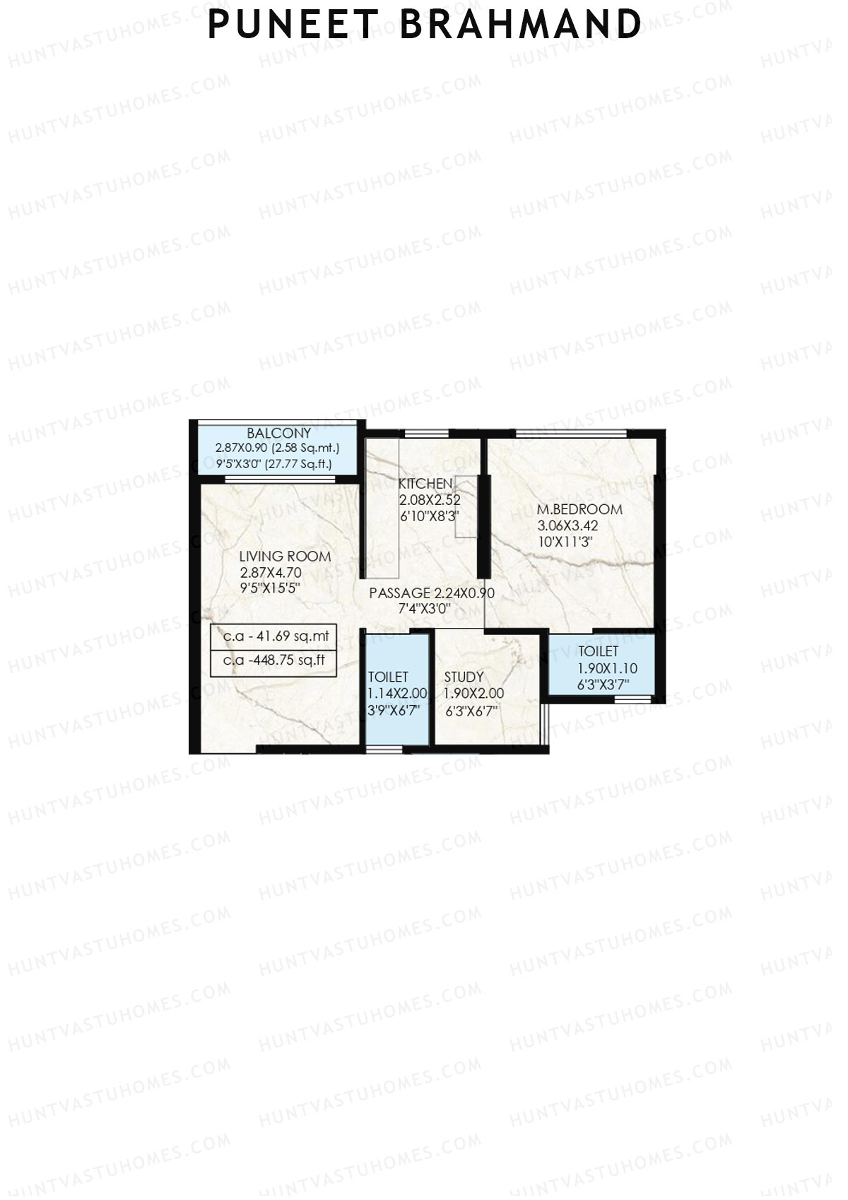 Puneet Brahmand Tower 1 Unit 1 Floor Plan