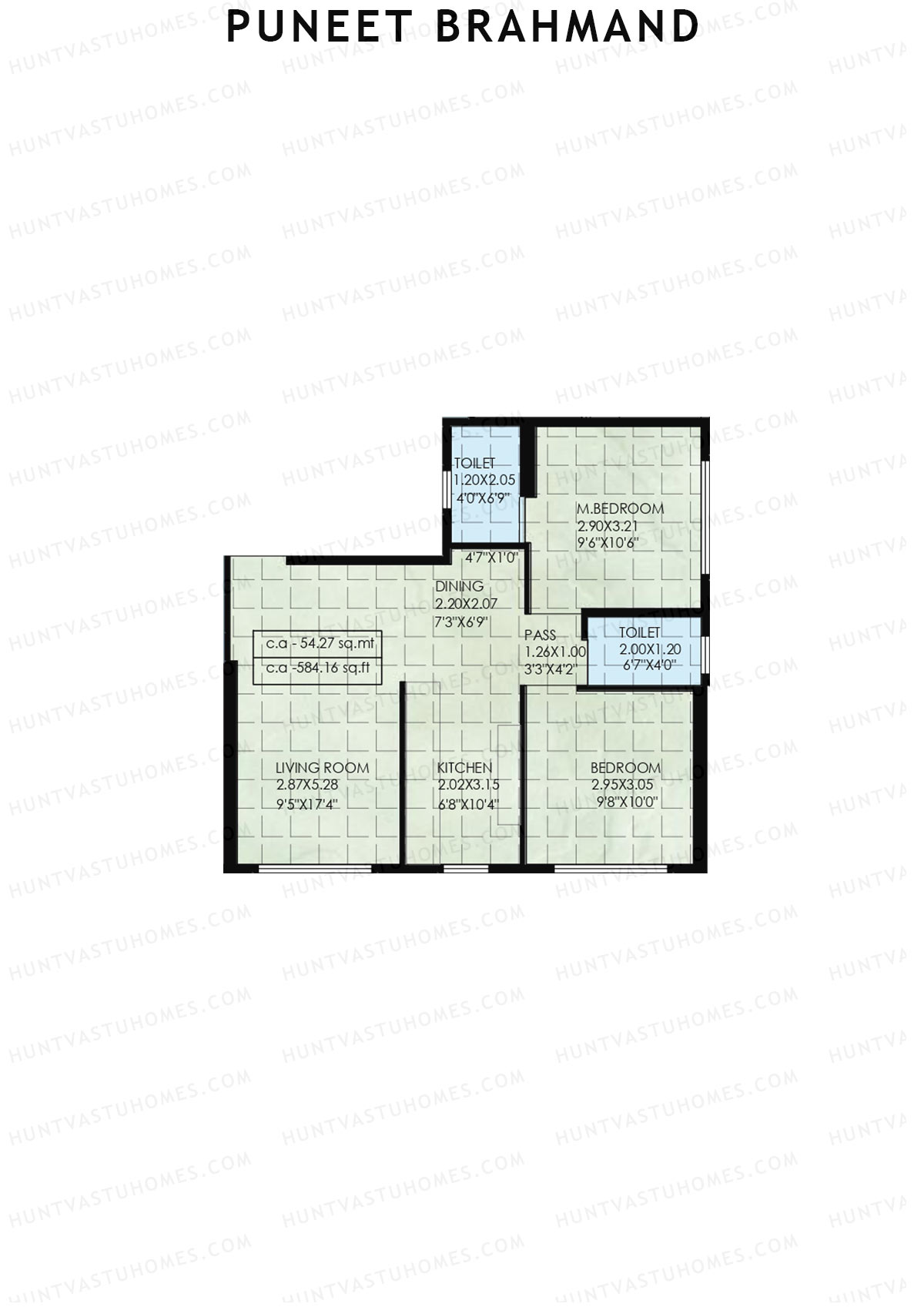 Puneet Brahmand Tower 1 Unit 2 Floor Plan