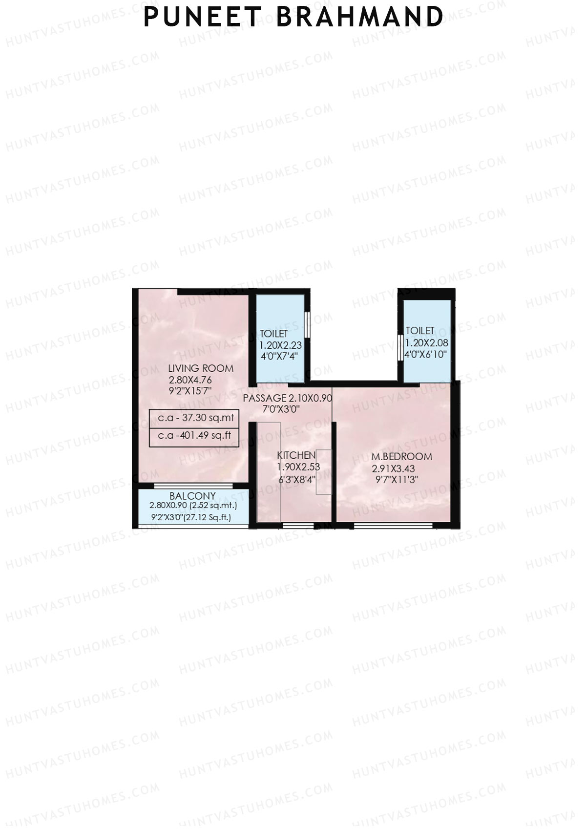 Puneet Brahmand Tower 1 Unit 3 Floor Plan