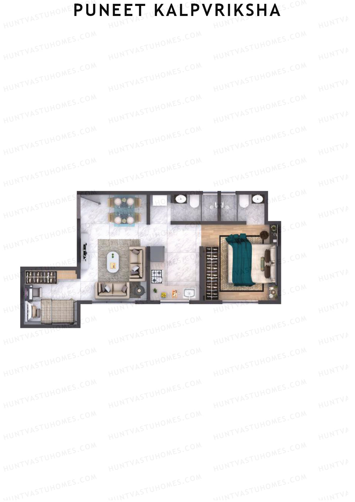 Puneet Kalpvriksha Wing A Unit 1 Floor Plan