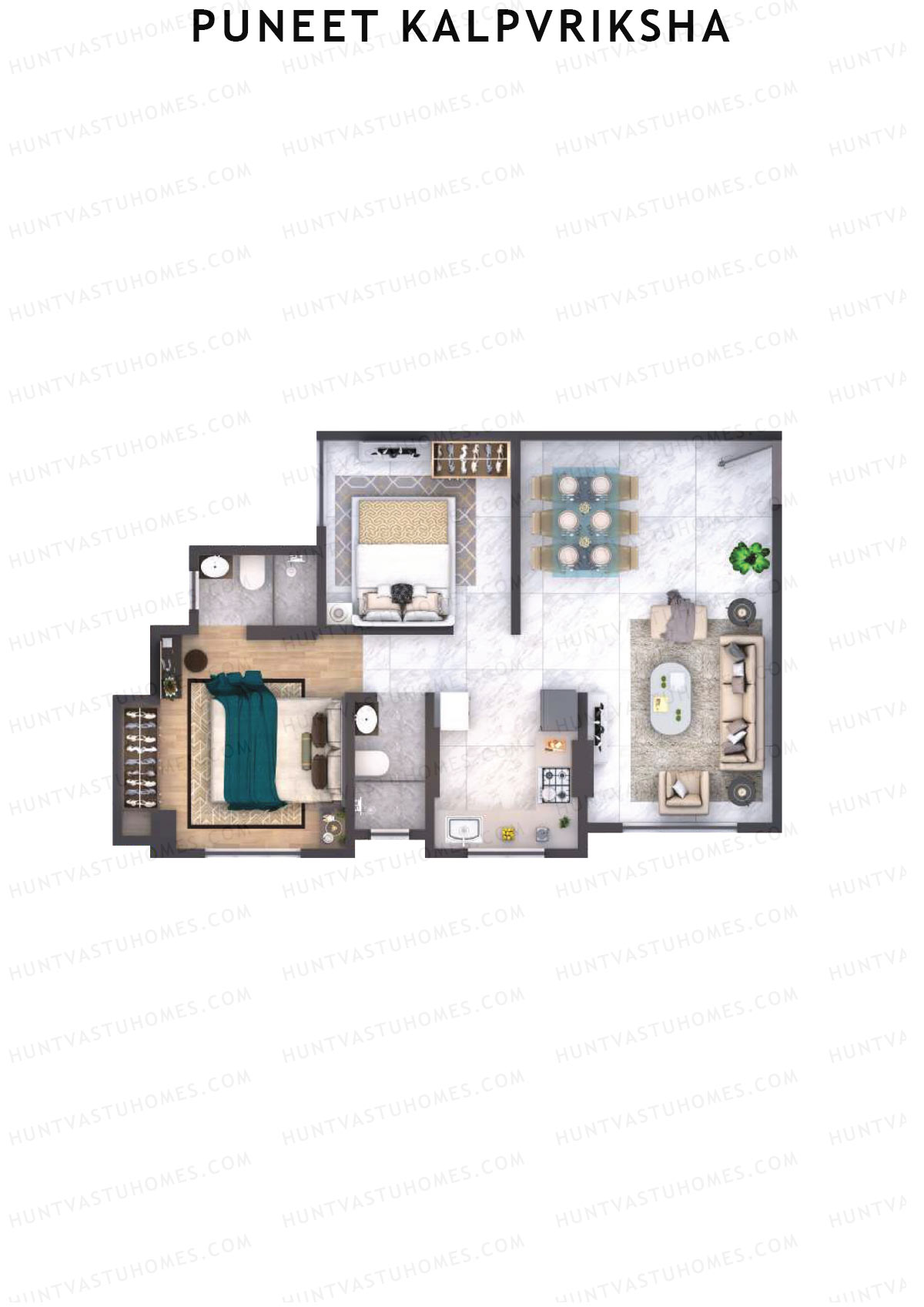 Puneet Kalpvriksha Wing A Unit 2 Floor Plan